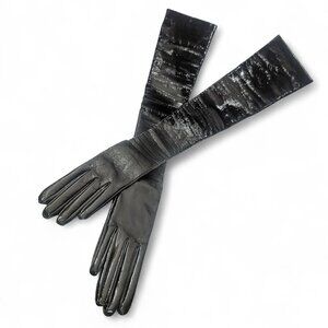 Alexander McQueen Black Leather Gloves